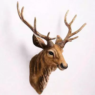£36.67 • Buy Wall Mounted Deer Head Sculpture Decor Stag Head Rustic Ornament For Fall Dining