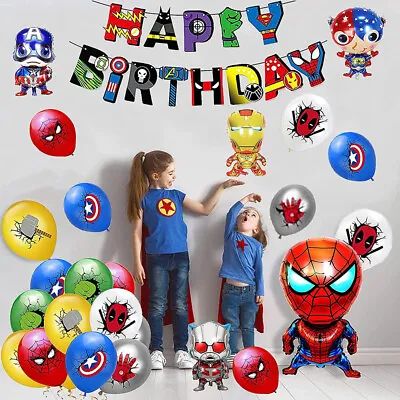 Marvel Avengers Balloons Banner Garland  Superhero Balloons Party Decoration • £10.80