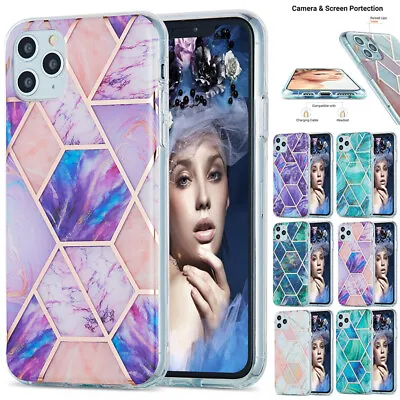 $13.99 • Buy For IPhone 13 12 11 Pro Max Mini XS XR SE 8 7 Plus Case Marble Shockproof Cover