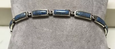 925 Silver Janel Bracelet Blue Turquoise Lapis Lazuli 6.7” 13G Unsure Of Stones • $60