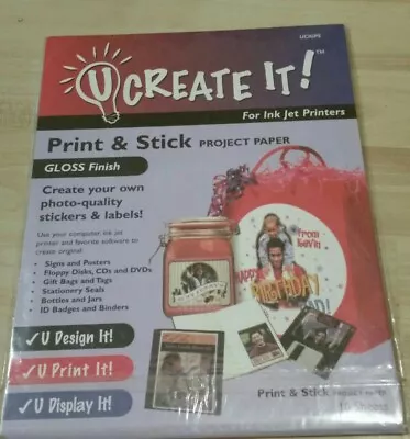 U Create It! Print And Stick Project Paper Gloss Finish • $4.99