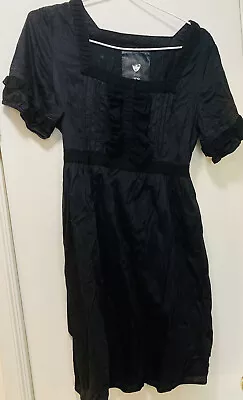 Once Upon A Time For Topshop Black Goth Baby Doll Dress Size Small • $28