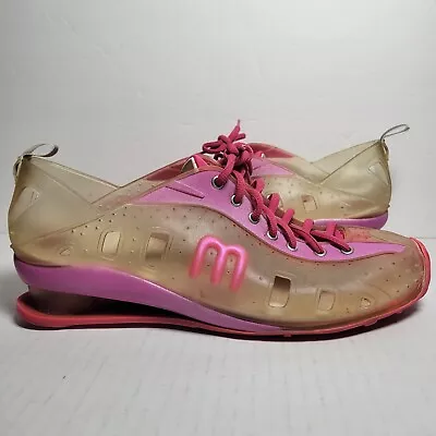 MELISSA Translucent Jelly Shoes Lace Up Sneakers Womens Size 11 Pink READ • $34.99