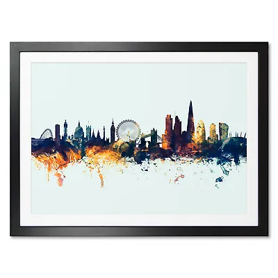London Skyline Poster Canvas Or Framed Print Watercolour Painting 1580 • £13.99