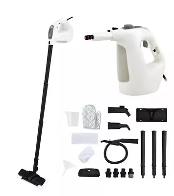 1400W Multipurpose Handheld Steam Cleaner Steam Mop W/ 14 Accessories Grey  • $55.10