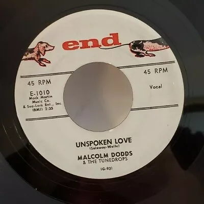 Malcolm Dodds & The Tunedrops UNSPOKEN LOVE (DOO WOP 45) #1010 PLAYS VG++ • $14.99