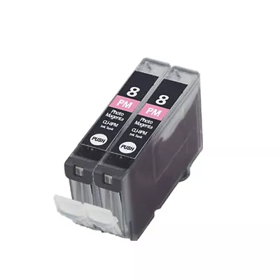 2 Photo Magenta Ink Cartridge For Canon Pixma MP970 Pro 9000 IP6700D CLI8PM • £5.11