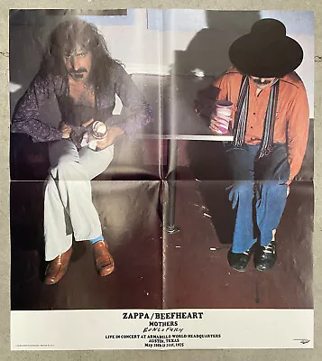 FRANK ZAPPA CAPTAIN BEEFHEART Bongo Fury Original 1975 Promo Poster Folded • $95