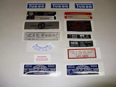 MGB Decal ID & Commission Plates Kit For Roadsterss 1962 Thru 1965 • $31.95