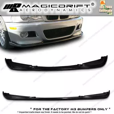 For 01-06 BMW E46 M3 Only - H Style Front Bumper Chin Spoiler Lip Splitter Kit • $93.99