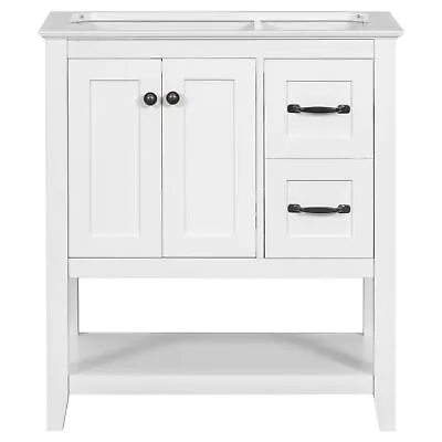 30 Bathroom Vanity Cabinet Base Only Vanity With Multi-Functional Drawer White • $220.74