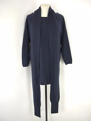 Acne Studios Wham Jumper Dress & Scarf Merino Wool Knit Navy Blue Size S • £45