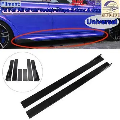 Pair Of Side Skirts Extensions Splitters For VW Golf  Ford Mustang Focus M0 • $192.26