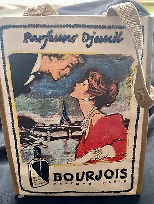 Vintage Bourjois Paris Parfum Canvas Tote Bag • $10