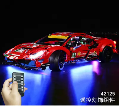Light Kit For LEGO 42125 Ferrari 488 GTE Light ONLY (Remote Control) • $60