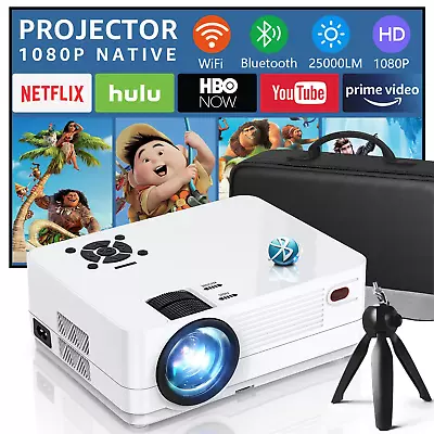 4K Bluetooth 5.2 Video Projector 15000LM 5G WiFi Native 1080P 400'' Display HDMI • $56.65