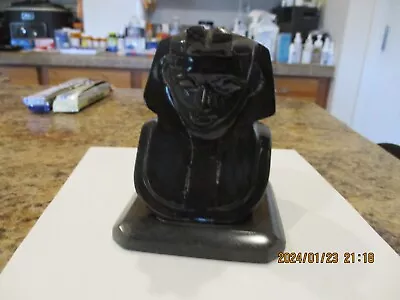 Vintage Black Marble Hand Made Isis Bust - Made In Egypt • $12