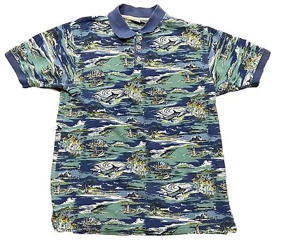 OP Sport Vintage Ocean Pacific Hawaiian Mens Polo Size Large Marlin Sailfish • $25