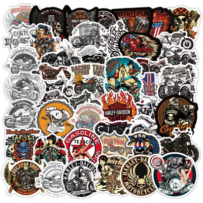 $7.99 • Buy 50pcs Motorcycle Rider Racing Stickers For Skateboard/Luggage/Laptop/Bike Helmet