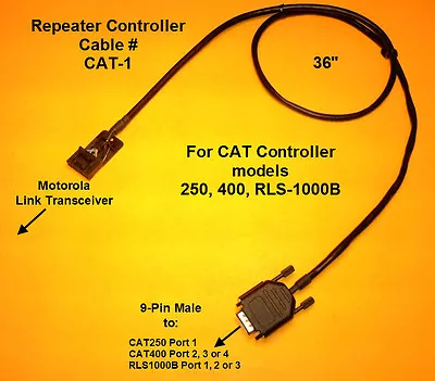 CAT Repeater Controller Cable Motorola CDM CDM1250 CM300 GM300 CAT250 RLS-1000B • $29.99