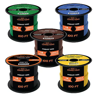 14 Gauge Car Audio Primary Wire (100ft–5 Rolls)– Remote Power/Ground Electrical • $36.95