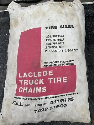 $59.95 • Buy Laclede V-Bar/Reinforced Truck Tire Chains Part #2819R RS