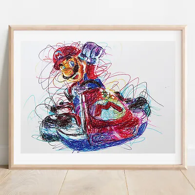 Mario Kart Ballpoint Pen Print Super Mario Art Poster • $10.99