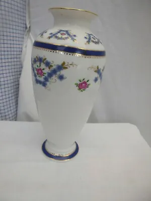 £5.99 • Buy Small Vase By Regal Bone China 17cm High Pink Roses And Blue Flowers 