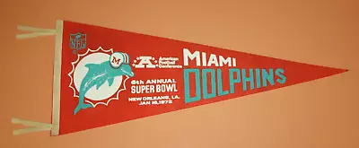 Stunning  1972 MIAMI DOLPHINS - SUPER BOWL  NFL Football AFL Pennant • $195