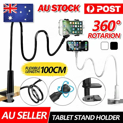 Mobile Phone Flexible 360° Clip Mount Stand Holder Bed Desktop Bracket Clamp • $10.95