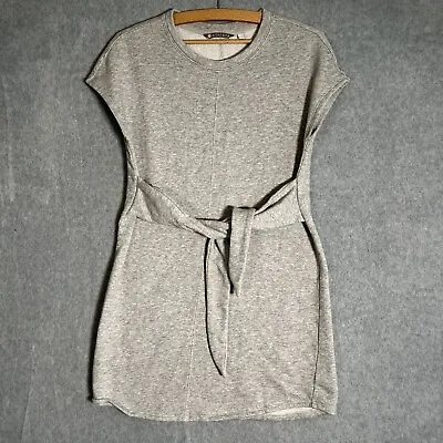 $19.95 • Buy Athleta Sweater Dress Womens Extra Small Gray Short Sleeve Tie Front Embrace