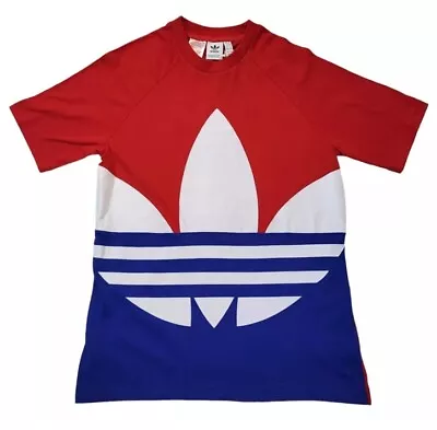 Adidas Originals Blue Red White Crew Neck Men’s XL Short Sleeve T-Shirt Trefoil • $15.99