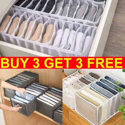 Folding Drawer Organizer Clothes Box Leggings Jeans T-shirt Closet Storage Box • £4.79