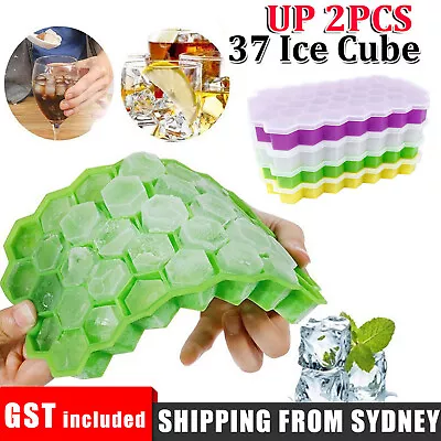 37 Ice Cube Tray Ball Maker Mould Mold Sphere Whiskey Lid Cube Bar Silicone DIY • $9.95