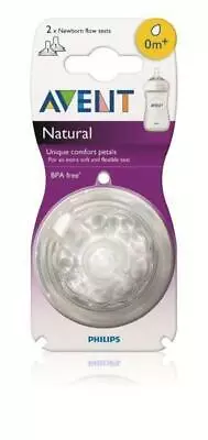 Philips Avent Natural Teat Newborn Flow 2Pk • $42.61