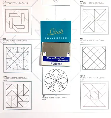 Quilt Blocks Embroidery Designs Card For Husqvarna Viking Embroidery Machines • $69.95