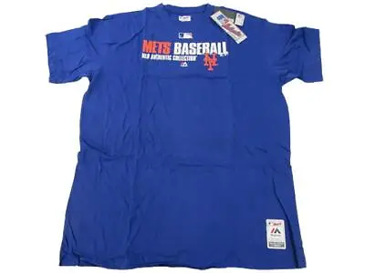 NEW NY New York Mets Mens Sizes 2XL-3XL-4XL-Tall Blue Majestic Shirt • $12.59