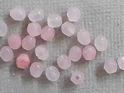 26 Czech Fire Polished Opaque Pale Pink Glass Beads 4mm. Nice Beads! • $4.49