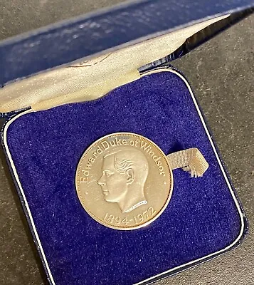 £9.99 • Buy UK1894-1972 Silver Proof Medal ~ King Edward VIlI ~ Duke Of Windsor ~ Cased 27g