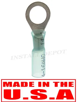 3m Blue 16-14 Awg Heat Shrink Ring Terminals Marine Wire Connectors 5/16  Stud • $8.49