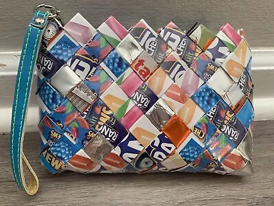 Nahui Ollin Candy Wrapper Wristlet Purse Clutch Jolly Rancher Colorful Zipper • $10