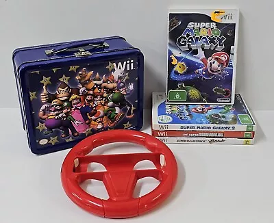 Nintendo Wii Mario Party Collector's Tin Combined With 4x Super Mario Wii Games • $169.96
