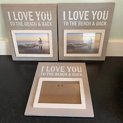 I Love You To The Beach And Back 5 X7  Picture Frame Lot Of 3 Photos Wood New • $31.49