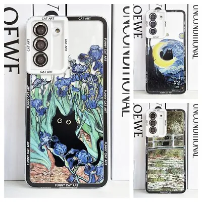 Funny Black Cat Art On Famous Paintings Phone Case For Samsung Galaxy S A Series • $14.61