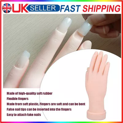 Flexible Nail Art Fake Hand Display Model Manicure Training Practice Reusable UK • £9.68