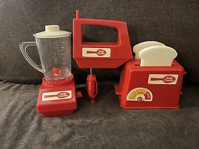 Vintage Betty Crocker Red Cooking Toy Blender Toaster Mixer Set • $18.50