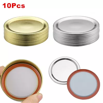 US 10Pcs Mason Jars Split-Type Lids Cover Seal Storage Cap Fit Regular Mouth • $4.74