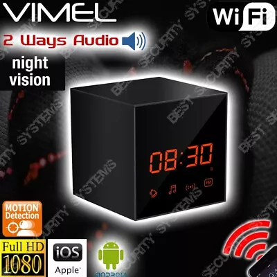 WIFI Alarm Clock Camera Security Infrared Night Vision Smartphone App 1080P • $179