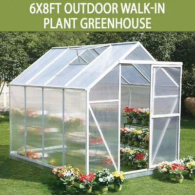 NEW 6x8ft Outdoor Plant Green House Backyard Garden House Kit Hot House 6mm • $400