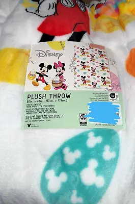 Disney Mickey & Minnie Mouse Throw Blanket 60”x70” Easter NEW • $36.95